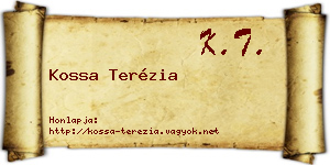 Kossa Terézia névjegykártya